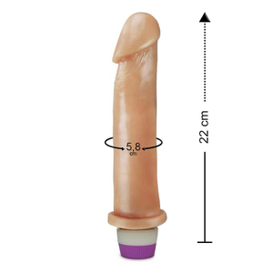 Pênis Realístico Com Vibro Interno 22 X 5,8cm Linha Pura Luxúria Sexy Fantasy