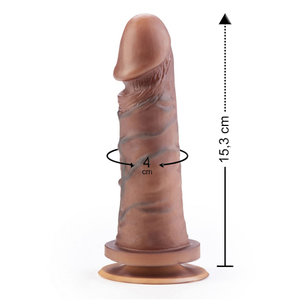 Pênis Ultra Realístico Com Ventosa 15,3 X 4cm Linha Real Dick Sexy Fantasy