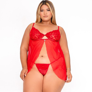 Camisola Beijo Em Tule Plus Size Coleção Kisses Tallyta Moda Apimentada