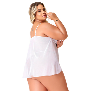 Camisola Beijo Em Tule Plus Size Coleção Kisses Tallyta Moda Apimentada