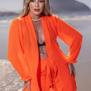 Conjunto Saída De Praia Blusa Manga Longa E Calça Coleção Reveillon