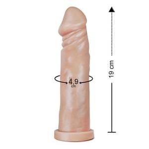 Pênis Realístico Maciço 19 X 4,9cm Linha Pura Luxúria Sexy Fantasy