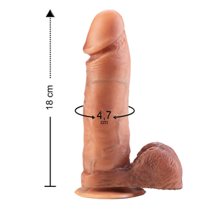 Pênis Ultra Realístico Com Escroto E Ventosa 18 X 4,7cm Linha Real Dick Sexy Fantasy