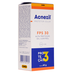 Acnezil Protetor Solar Fps 30 Oil Control 60g Cimed