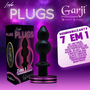 Plug Anal Com Gel 7 Em 1 Dessenssibilizante 30ml Garji