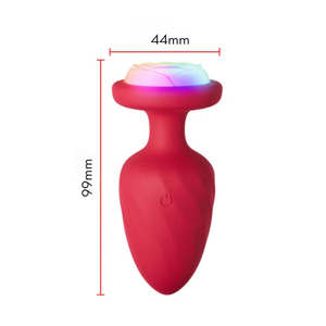 Plug Anal Vibrátorio Zorro Em Silicone Com Led E Controle Remoto