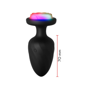 Plug Anal Vibrátorio Zorro Em Silicone Com Led E Controle Remoto