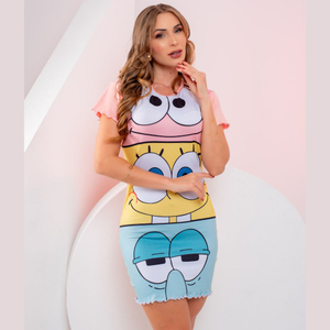 Camisola Encanto Com Manga Curta Bob Esponja Amável