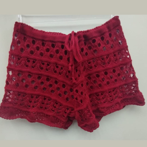 Saída De Praia Shortinho Em Tricot Coleção Reveillon