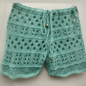 Saída De Praia Shortinho Em Tricot Coleção Reveillon