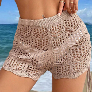 Saída De Praia Shortinho Em Tricot Coleção Reveillon