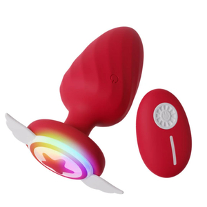 Plug Anal Silicone Com Led E Controle Remoto 10 Modos De Vibração Vibe Toys