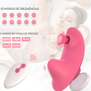 Vibrador De Calcinha Com Estimulador Clitoriano E Controle 10 Vibrações