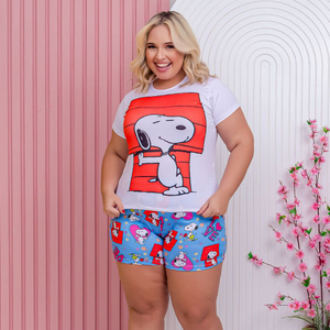 Short Doll Plus Size Snoopy Amável Moda íntima