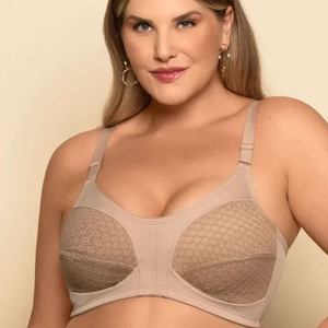 Sutiã Modelagem Top Extra Plus Size Sem Bojo E Aro Com Renda Nayane