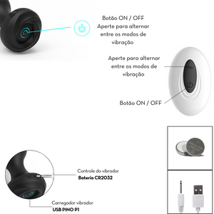 Plug Anal Silicone 10 Vibrações Com Controle Sem Fio Vibe Toys