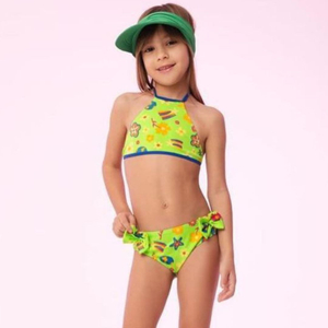 Biquíni Infantil Estampado Com Top Cropped