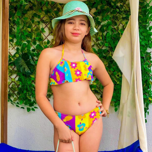 Biquíni Infantil Estampado Com Top Cropped