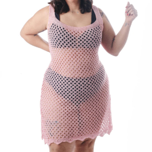 Saída De Praia Vestido Plus Size Em Tricot Coleção Reveillon