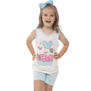 Pijama Infantil Feminino Verão Malha Pv