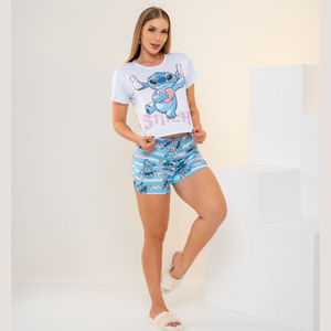 Short Doll Estampado Stitch Amável Moda íntima