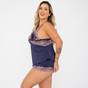 Baby Doll Bicolor Izabella Com Renda Patitex