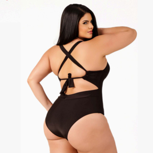 Maiô Plus Size Cida Liso Com Alças Cruzadas Costa Do Mar