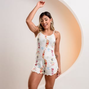 Pijama Feminino Personagem Ursinho Pooh Amável Moda íntima