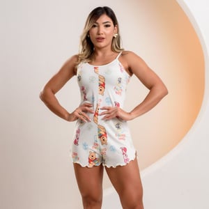 Pijama Feminino Personagem Ursinho Pooh Amável Moda íntima