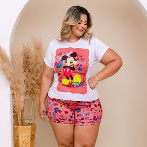 Short Doll Plus Size Mickey Amável Moda íntima