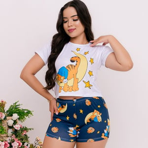 Short Doll Estampado Garfield Lua Amável Moda íntima