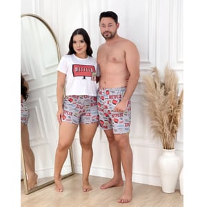 Kit Casal Pijama Netflix Amável Moda Intima