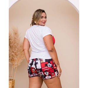 Short Doll Plus Size Self Mickey Mouse Amável Moda íntima