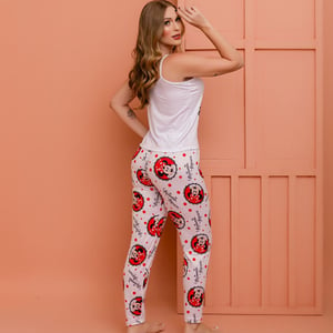 Pijama Feminino Calça E Regata Minnie Mouse Amável Moda íntima