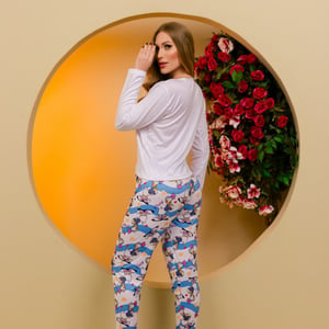 Pijama Manga Longa Com Calça Daisy Amável Moda íntima