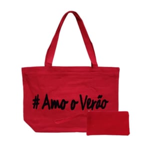 Bolsa De Praia Com Necessáire Red Frase Amo O Verão