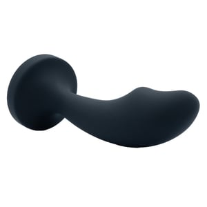 Plug Anal Curvado Em Silicone Tamanho P Com Pedra Na Base Vibe Toys