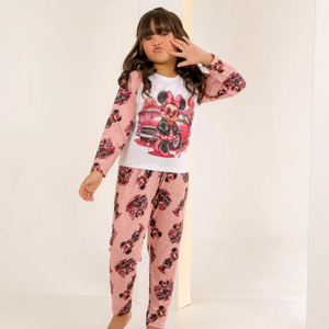 Pijama De Frio Infantil Feminino Minnie Amável Moda Intima