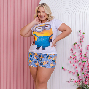 Short Doll Plus Size Minions Amável Moda íntima