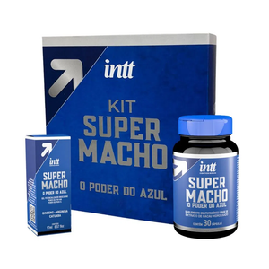 Kit Super Macho O Poder Do Azul 1 Super Macho 30 Cápsulas E 1 Super Macho Gel 17 Ml Intt