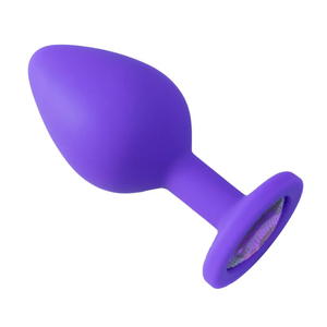 Plug Anal De Silicone Médio Com Pedra 8 X 3,5 Cm Vibe Toys