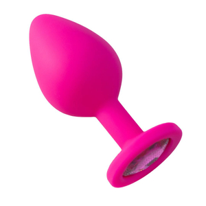 Plug Anal De Silicone Médio Com Pedra 8 X 3,5 Cm Vibe Toys