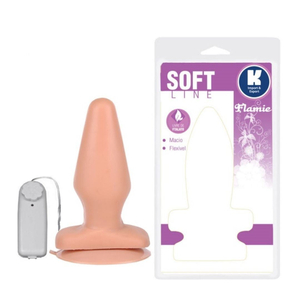 Plug Anal Com Vibro E Ventosa 13,5cm Soft Line Ktoy