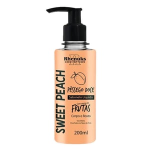 Sabonete Líquido Corpo E Rosto Sweet Peach 200ml Rhenuks