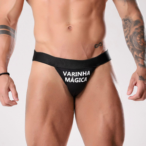 Cueca Jockstrap Fetiche Preta Tallyta Moda Apimentada