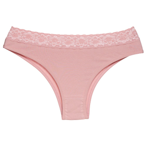 Calcinha De Cotton Com Renda Cintura Dolcii