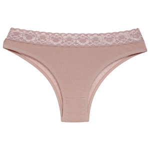 Calcinha De Cotton Com Renda Cintura Dolcii