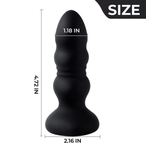 Plug Anal Escalonado Em Silicone Com Led 9 Modos De Vibração E Movimetos De Vai E Vem