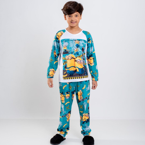 Pijama De Frio Infantil Masculino Minions Amável Moda íntima