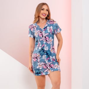 Camisola Americana Estampada Stitch E Angel Amável